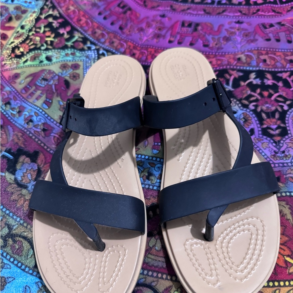 CROCS Black and Tan Women's Sandals